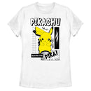 Women's Pokemon Black and White Electric Type Pikachu T-Shirt