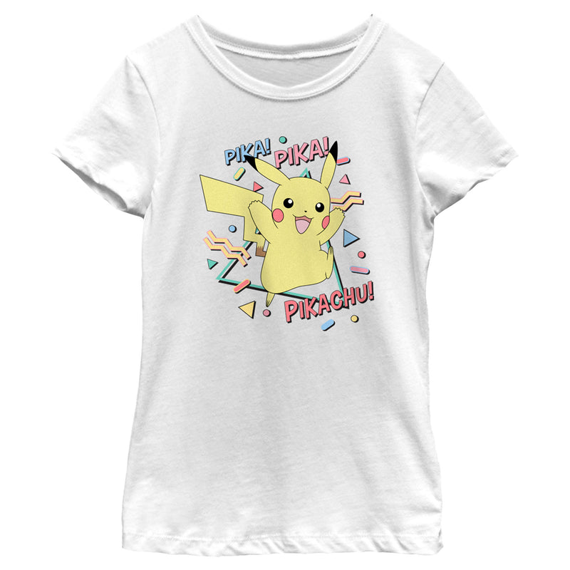 Girl's Pokemon Pikachu 80s Party T-Shirt