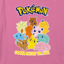 Girl's Pokemon Colorful Gotta Catch 'Em All Group T-Shirt