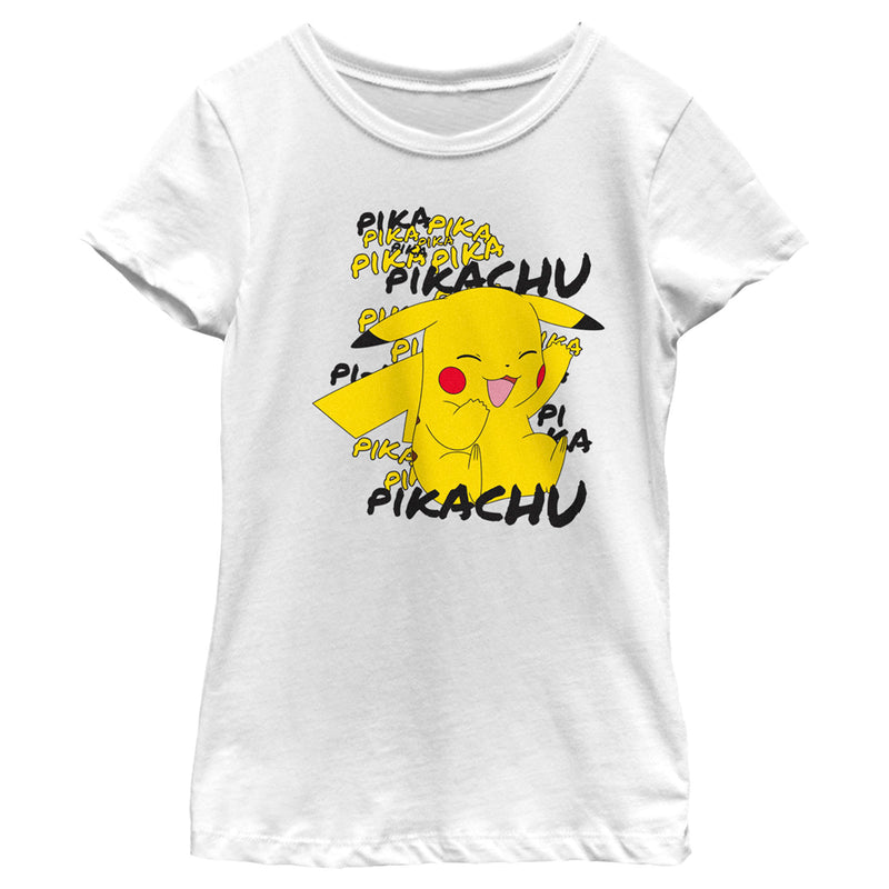 Girl's Pokemon Pikachu Laughing T-Shirt