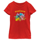 Girl's Pokemon Colorful Eveelutions Animals T-Shirt