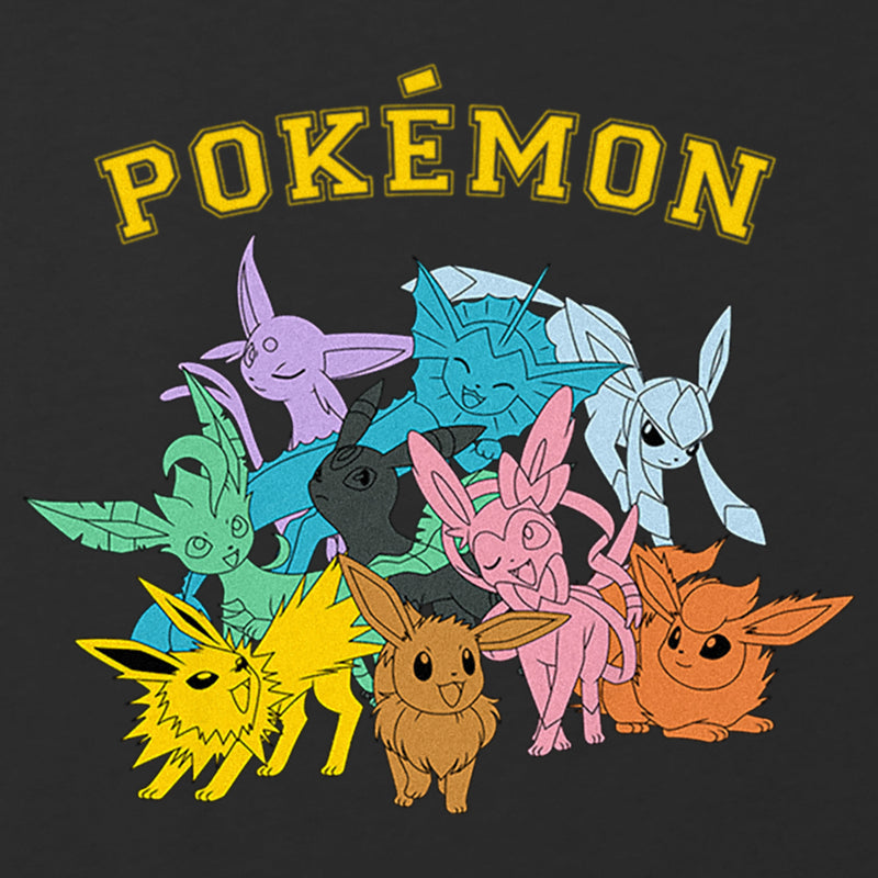 Girl's Pokemon Colorful Eeveelutions T-Shirt