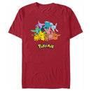 Men's Pokemon Pikachu and Eeveelutions Logo T-Shirt