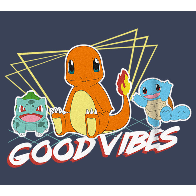 Boy's Pokemon Bulbasaur, Squirtle and Charmander Good Vibes T-Shirt