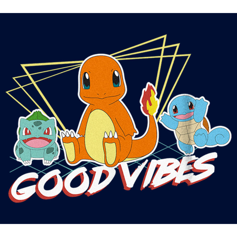 Boy's Pokemon Bulbasaur, Squirtle and Charmander Good Vibes T-Shirt