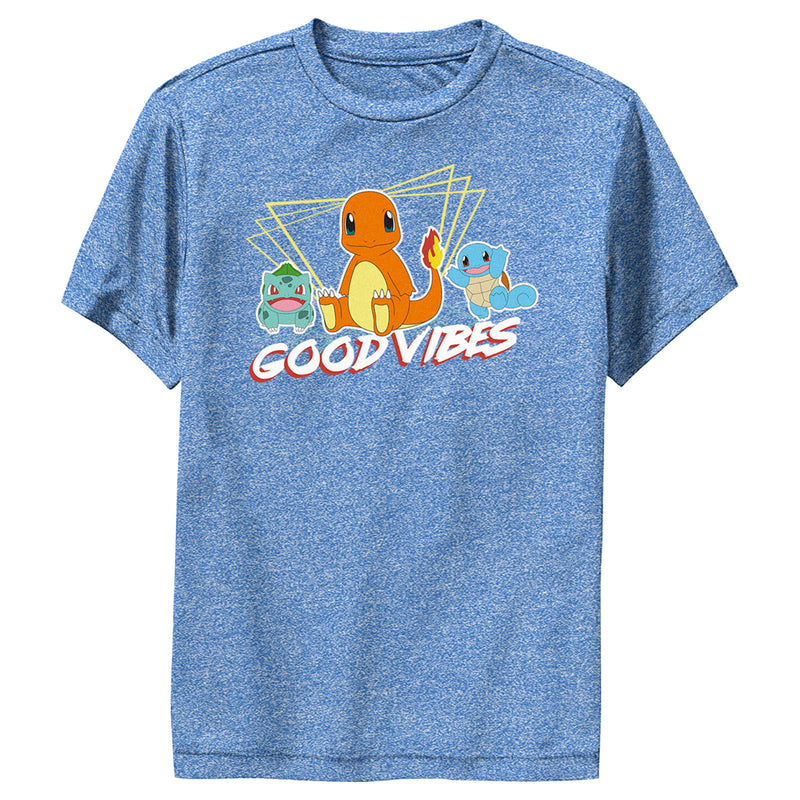 Boy's Pokemon Bulbasaur, Squirtle and Charmander Good Vibes Performance Tee