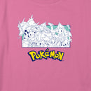 Girl's Pokemon Black and White Character Collage T-Shirt