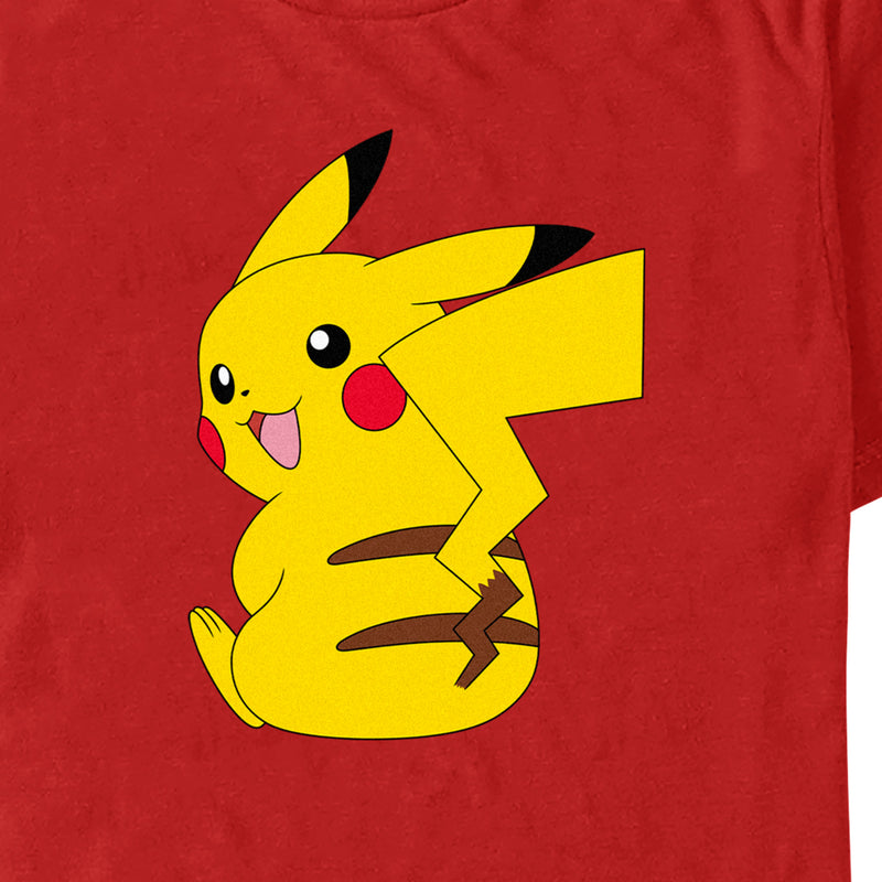 Men's Pokemon Pikachu Sitting Portrait T-Shirt