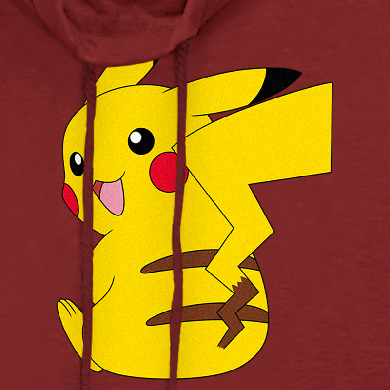 Junior's Pokemon Pikachu Sitting Portrait Cowl Neck Sweatshirt