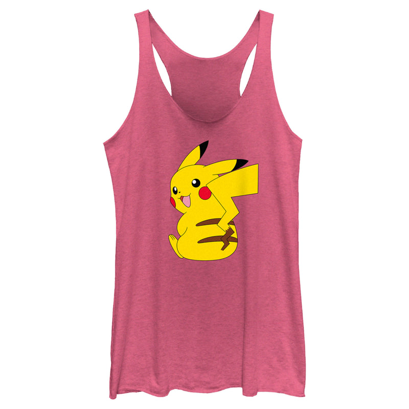 Women's Pokemon Pikachu Sitting Portrait Racerback Tank Top