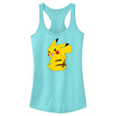 Junior's Pokemon Pikachu Sitting Portrait Racerback Tank Top