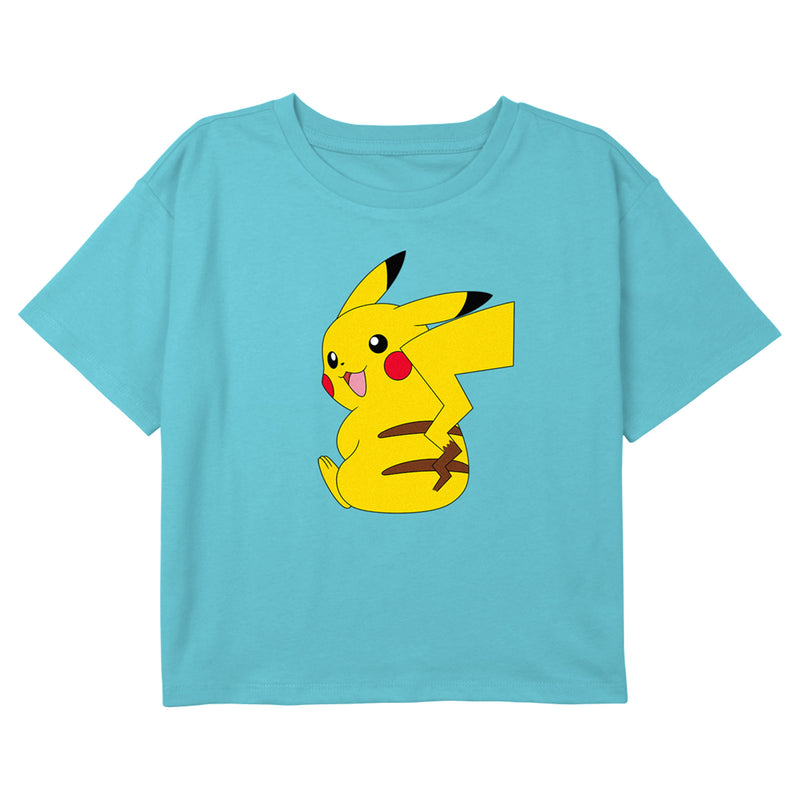 Girl's Pokemon Pikachu Sitting Portrait T-Shirt