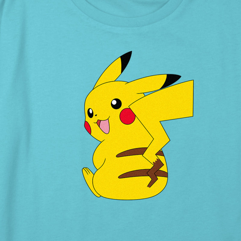 Girl's Pokemon Pikachu Sitting Portrait T-Shirt