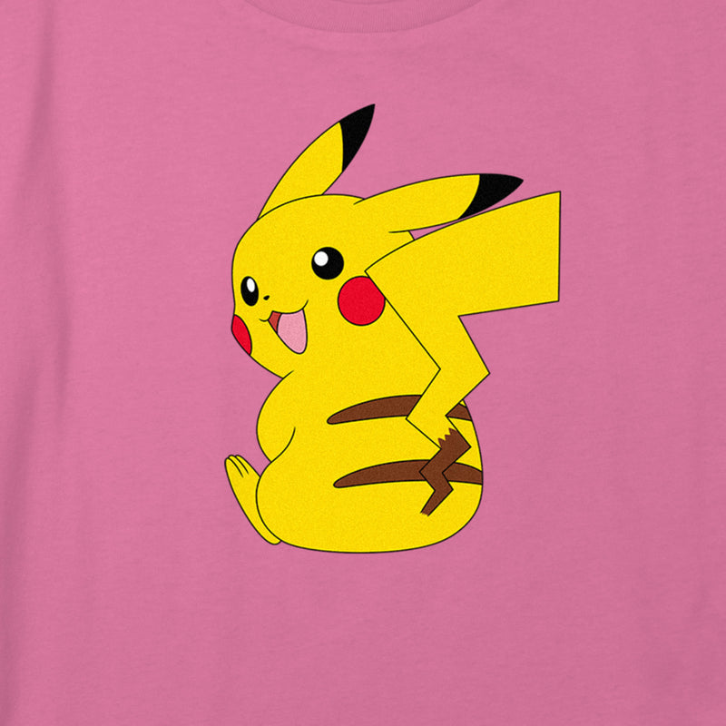 Girl's Pokemon Pikachu Sitting Portrait T-Shirt
