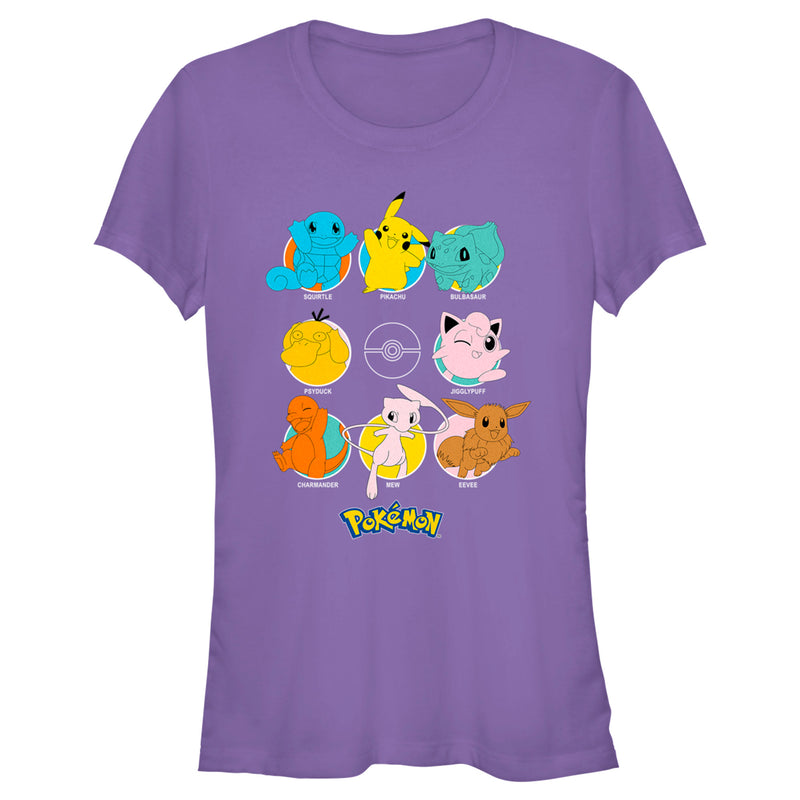 Junior's Pokemon Character Circles T-Shirt