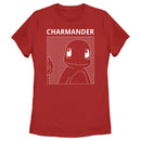 Women's Pokemon Charmander Line Art T-Shirt