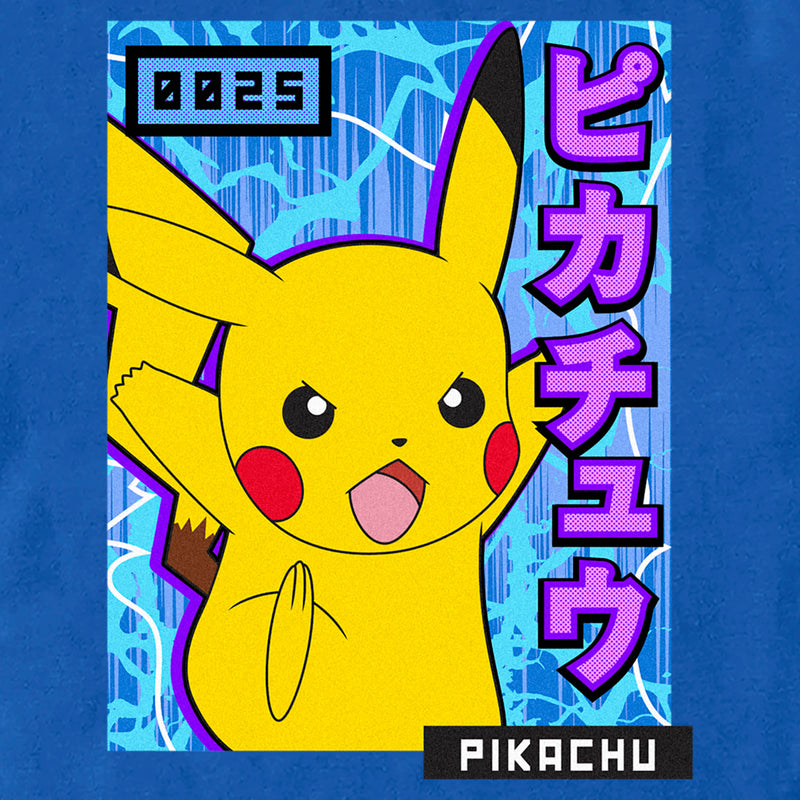 Men's Pokemon Pikachu Blue Lightning T-Shirt