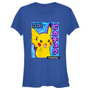 Junior's Pokemon Pikachu Blue Lightning T-Shirt