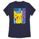 Women's Pokemon Pikachu Blue Lightning T-Shirt