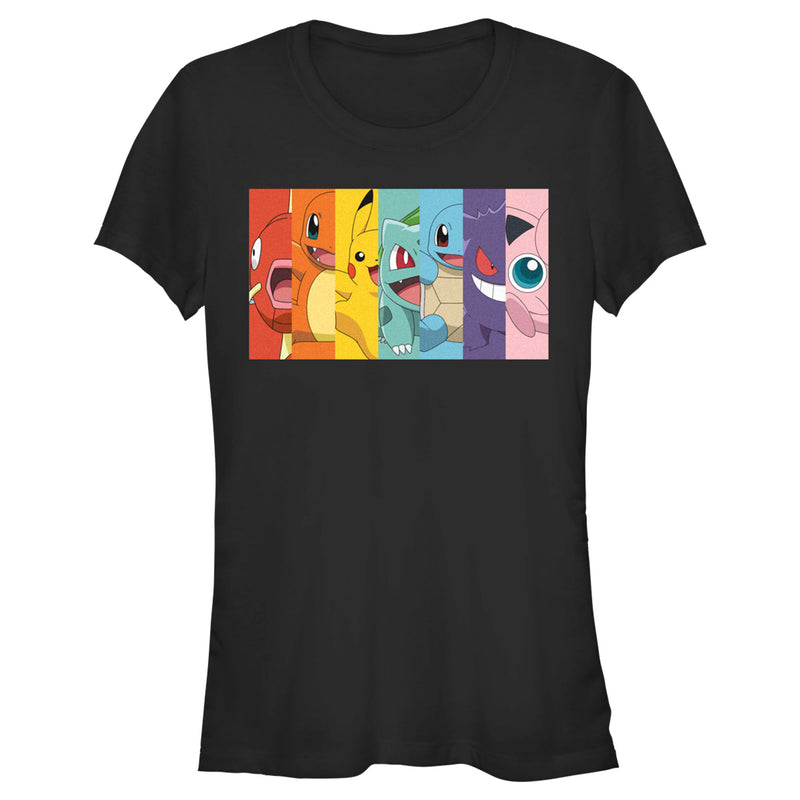 Junior's Pokemon Character Box-up Rainbow T-Shirt