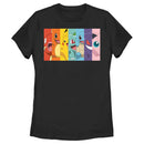 Women's Pokemon Character Box-up Rainbow T-Shirt