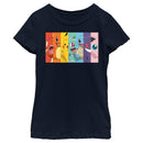 Girl's Pokemon Character Box-up Rainbow T-Shirt