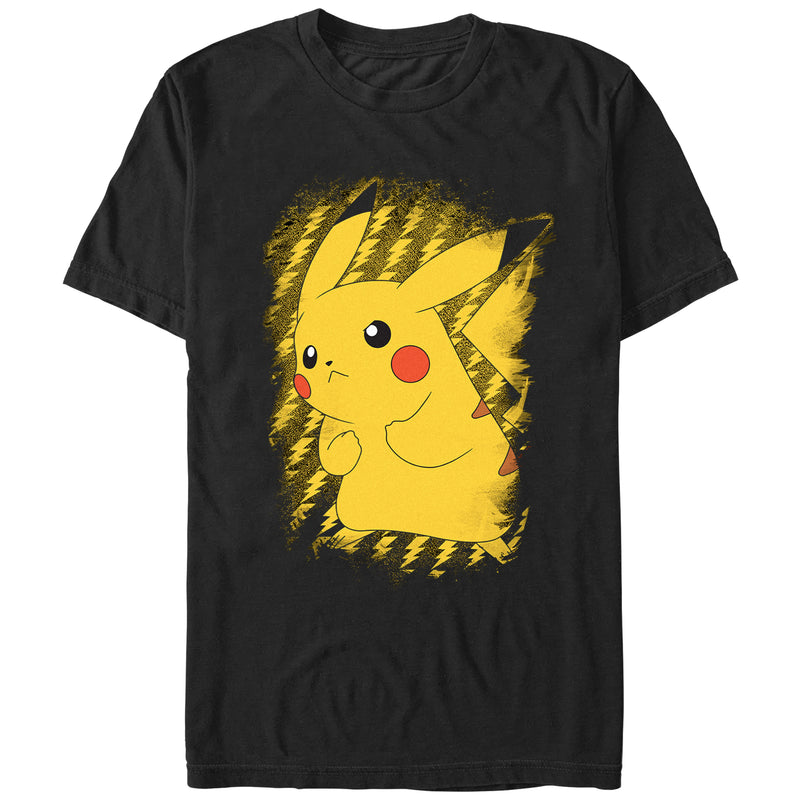 Men's Pokemon Pikachu Lightning Portrait T-Shirt