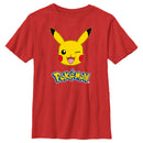 Boy's Pokemon Logo Pikachu Wink T-Shirt