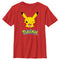 Boy's Pokemon Logo Pikachu Wink T-Shirt