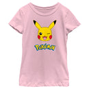 Girl's Pokemon Logo Pikachu Wink T-Shirt