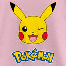 Girl's Pokemon Logo Pikachu Wink T-Shirt