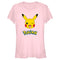 Junior's Pokemon Logo Pikachu Wink T-Shirt