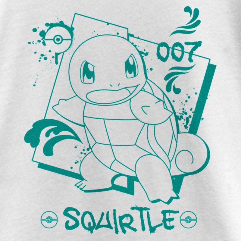 Girl's Pokemon Squirtle Graffiti Outline T-Shirt