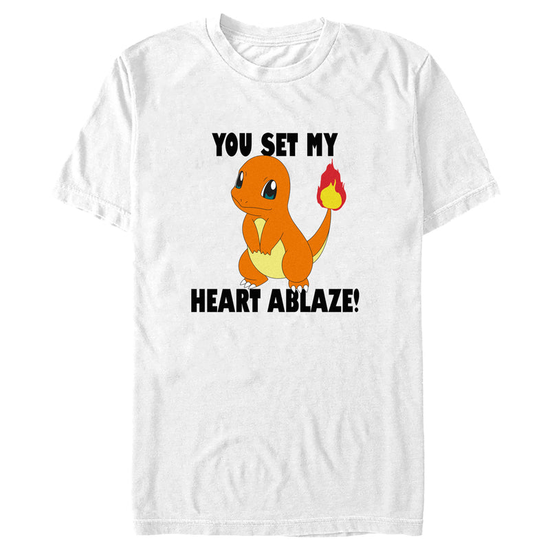 Men's Pokemon Charmander You Set My Heart Ablaze T-Shirt