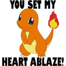 Men's Pokemon Charmander You Set My Heart Ablaze T-Shirt