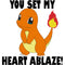 Men's Pokemon Charmander You Set My Heart Ablaze T-Shirt