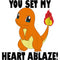 Boy's Pokemon Charmander You Set My Heart Ablaze T-Shirt