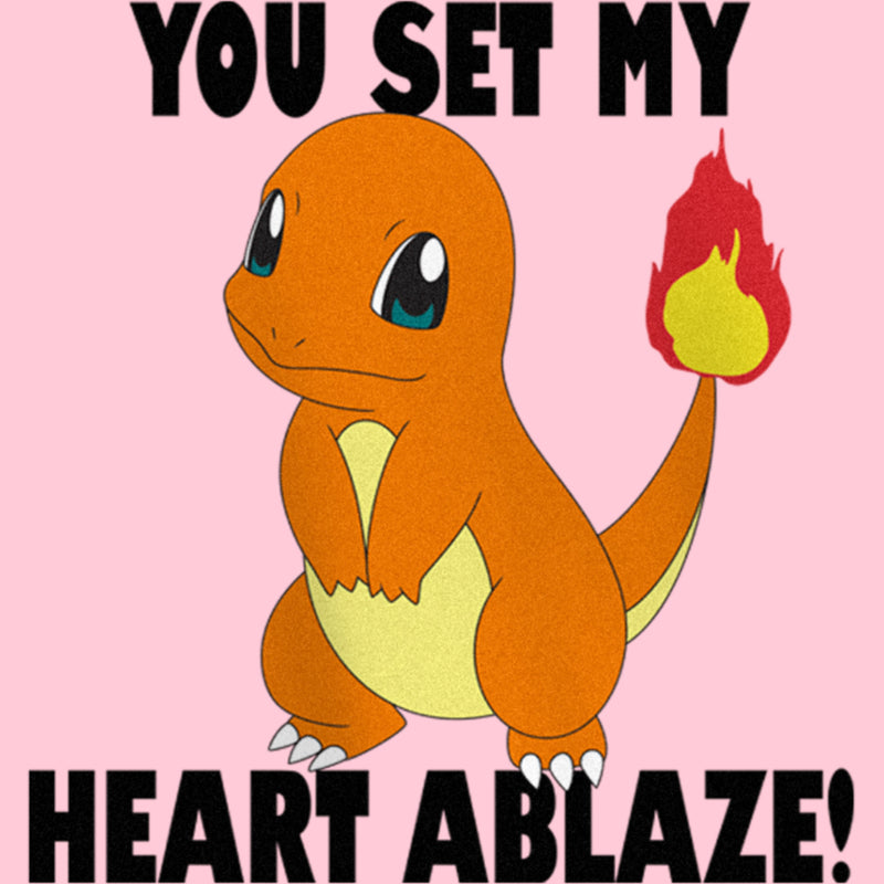 Girl's Pokemon Charmander You Set My Heart Ablaze T-Shirt