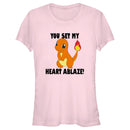 Junior's Pokemon Charmander You Set My Heart Ablaze T-Shirt