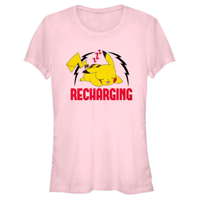 Junior's Pokemon Recharging Pikachu T-Shirt