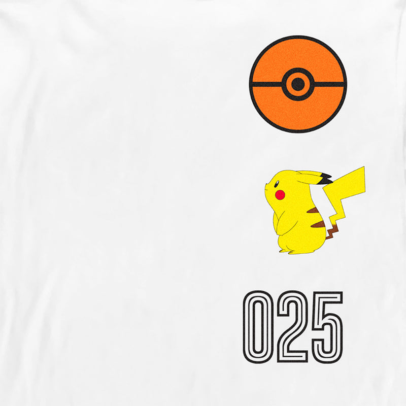 Men's Pokemon Pokedex Pikachu Number Long Sleeve Shirt