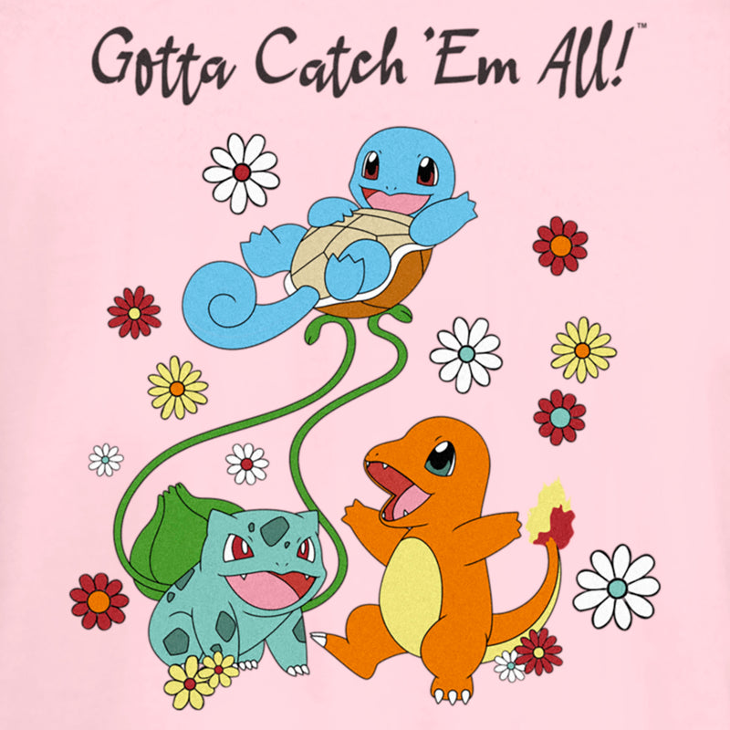 Junior's Pokemon Gotta Catch ‘Em All Flowers T-Shirt