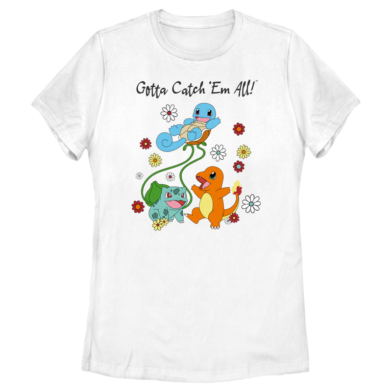 Women's Pokemon Gotta Catch ‘Em All Flowers T-Shirt