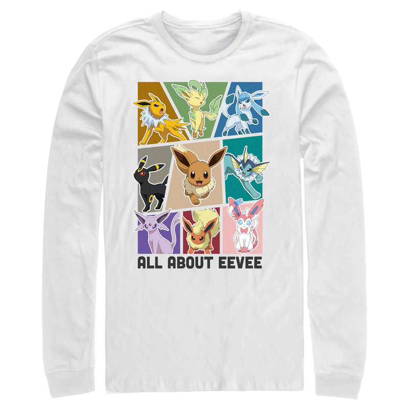 Men's Pokemon All About Eevee Eeveeloution Long Sleeve Shirt