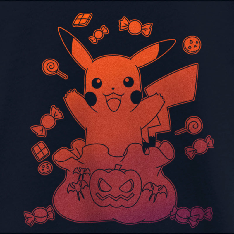 Girl's Pokemon Halloween Pikachu Bag of Candy T-Shirt