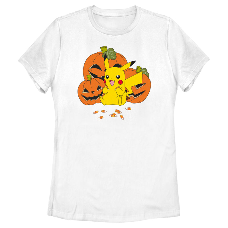 Women's Pokemon Halloween Pikachu Jack-O'-Lanterns T-Shirt