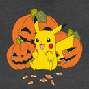 Junior's Pokemon Halloween Pikachu Jack-O'-Lanterns Festival Muscle Tee