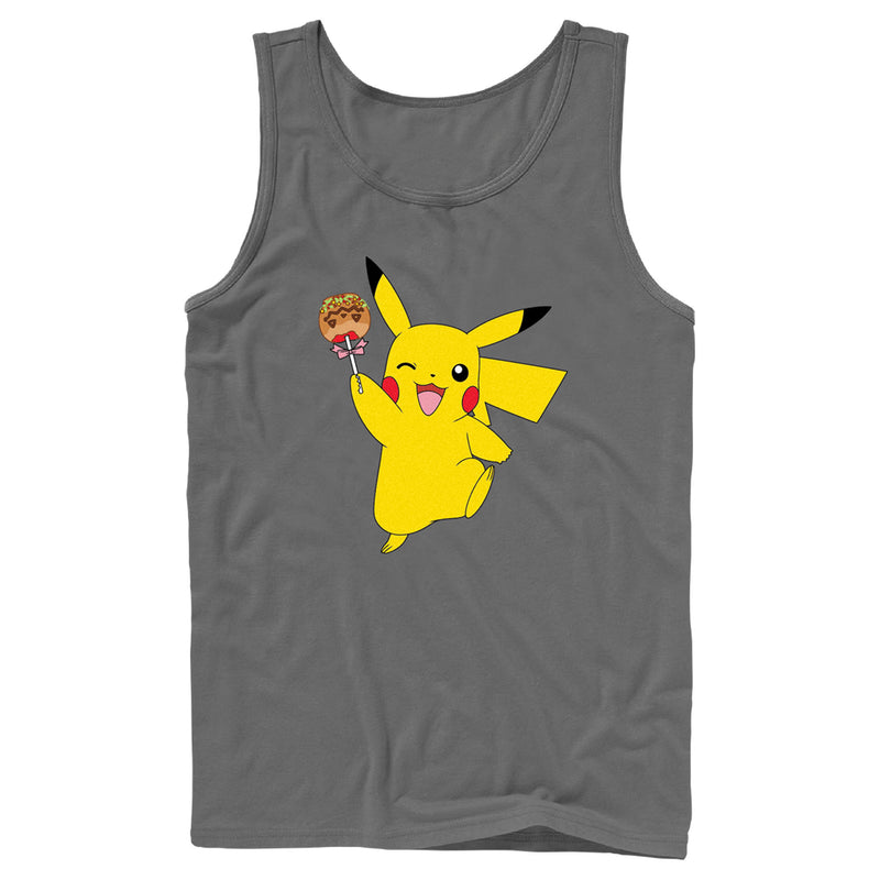 Men's Pokemon Halloween Pikachu Jack-O'-Lantern Caramel Apple Tank Top