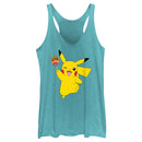 Women's Pokemon Halloween Pikachu Jack-O'-Lantern Caramel Apple Racerback Tank Top