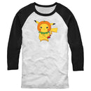 Men's Pokemon Halloween Pumpkin Pikachu Baseball Tee